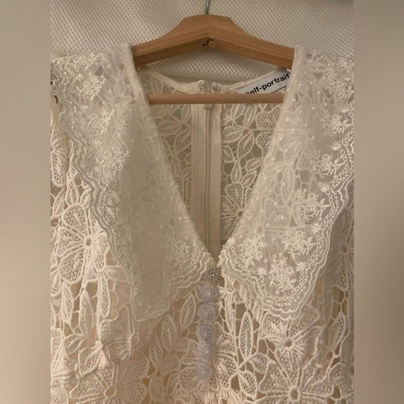 SELF PORTRAIT CREAM COLLAR MINI DRESS - Picture 5 of 12